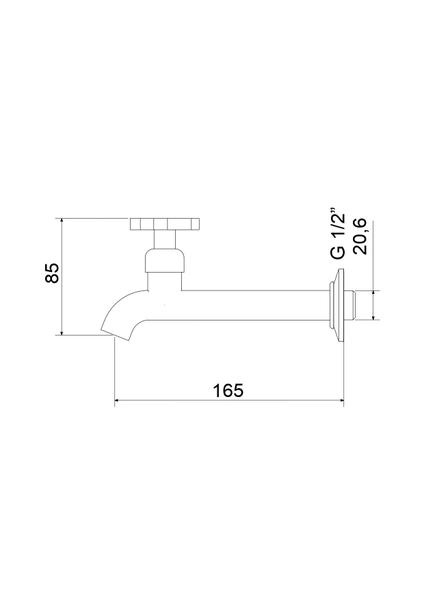 Torneira Parede Para Tanque 1/4 de volta C22 1158 Nya Meber Imagem de Torneira Parede Para Tanque 1/4 de volta C22 1158 Nya Meber