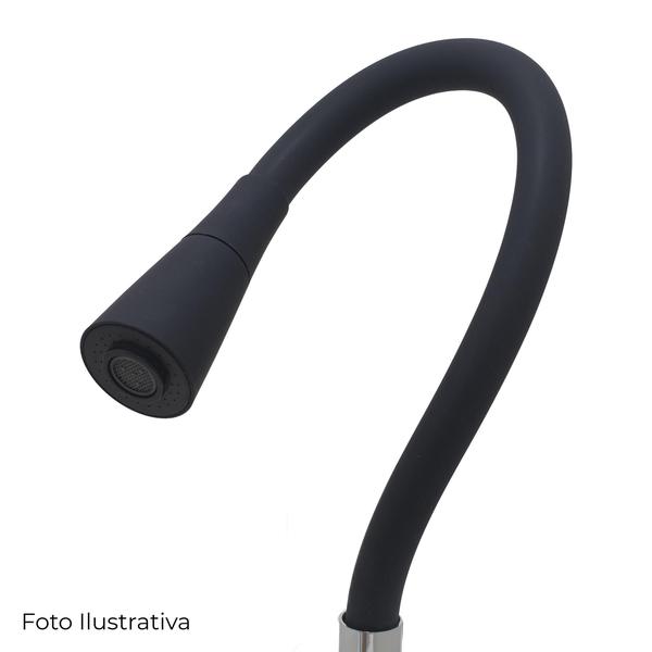 Torneira Pia Cozinha Flexível Conic Preta C61 1/4V 2 Jatos - Shophidraulica Imagem de Torneira Pia Cozinha Flexível Conic Preta C61 1/4V 2 Jatos