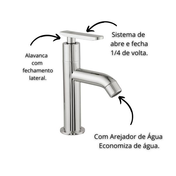 Imagem de Torneira Pia Lavatório Alta bancada Pratica Abs Cromado 1/4 V