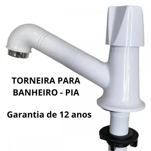 Imagem de Torneira Pia/Lavatório Banheiro Branca Abs C40