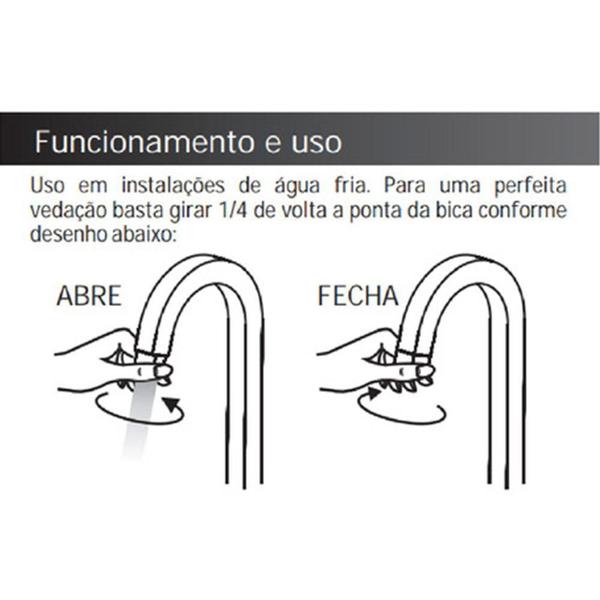 Imagem de Torneira Pratica Clean Lavatório/Banheiro Alta Metal Lx.1/4V