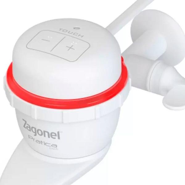 Torneira pratica touch eletronica 5000w 110v branco zagonel Imagem de Torneira pratica touch eletronica 5000w 110v branco zagonel