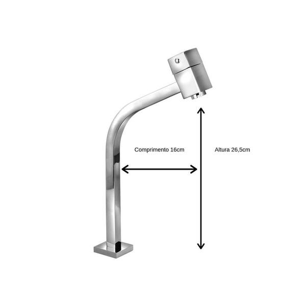 Imagem de Torneira Quadrada Link Lavabo Para Banheiro 45º Bica Alta