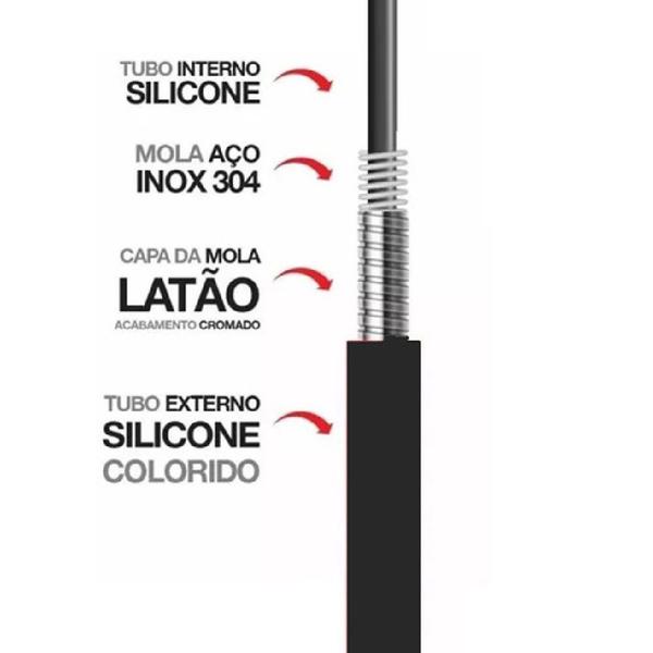 Imagem de Torneira quadrada Tubo Silicone Flexivel preto C70