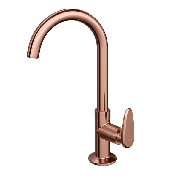 Imagem de Torneira Rose Gold De Cozinha De Mesa Flatt Design Bica Móvel - Viqua