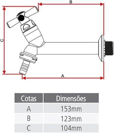 Imagem de Torneira Tanque Cross com Bico 15cm Branca/Cromado Tigre 1/2