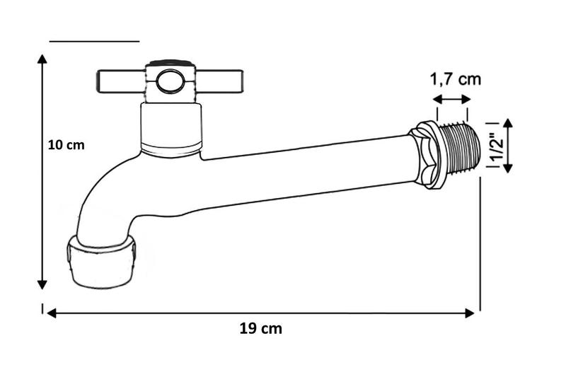 Imagem de Torneira Tanque Jardim Cozinha Parede ABS 1058 C-31 ¼ Volta