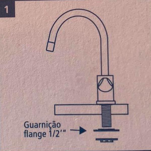 Imagem de Torneira Tigre de banca Lavatório Ella Cross com Arejador