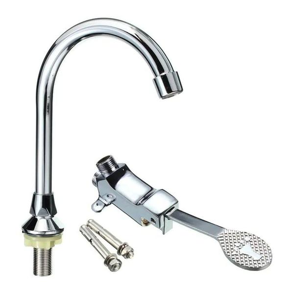 Torneira Valvula Pedal Acionamento Sem Maos Controle Hospital Laboratorio Medico Banheiro Cozinha Pes Pia - Braslu Imagem de Torneira Valvula Pedal Acionamento Sem Maos Controle Hospital Laboratorio Medico Banheiro Cozinha Pes Pia