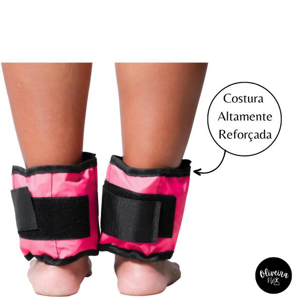 Imagem de Tornozeleira De Peso 5 Kg Par Rosa Caneleira Treino Exercício Exercício Funcional Fitness Exercícios Musculação Academia