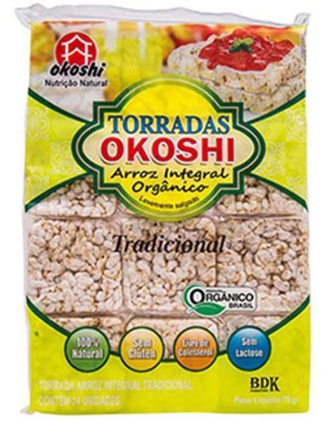 Torrada De Arroz Integral Orgânico Tradicional Okoshi 75G Imagem de Torrada De Arroz Integral Orgânico Tradicional Okoshi 75G