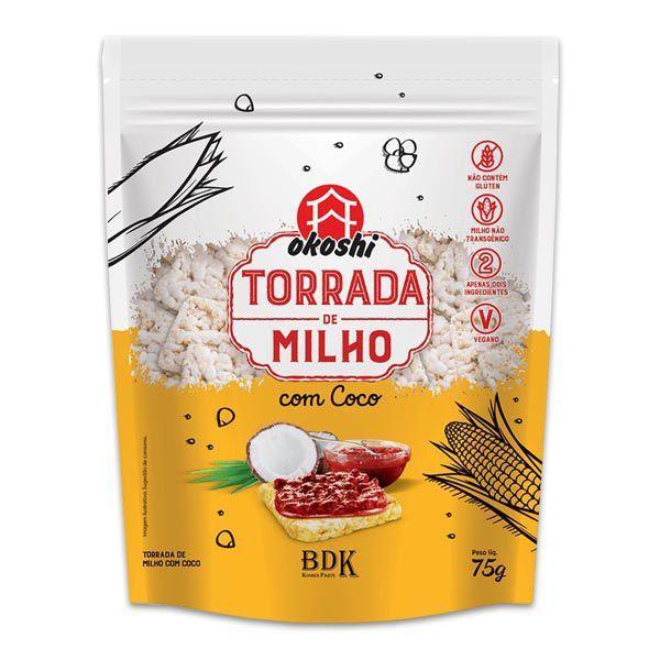 Imagem de Torrada de Milho com Coco Sem Glúten, Vegano Okoshi 75g