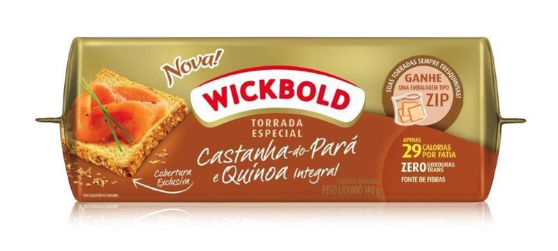 Torrada Esp Castanha Para/Quinoa 140Gr - Wickbold Imagem de Torrada Esp Castanha Para/Quinoa 140Gr - Wickbold