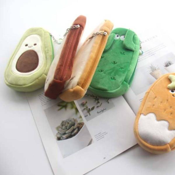 Torrada Pelúcia Saco Lápis Caso, Girl Bread Man Pencil Case, - Wokex Imagem de Torrada Pelúcia Saco Lápis Caso, Girl Bread Man Pencil Case,