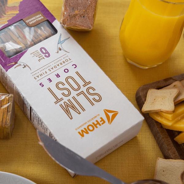 Torrada Slim Tost Veg 110g Vegano FHOM Imagem de Torrada Slim Tost Veg 110g Vegano FHOM