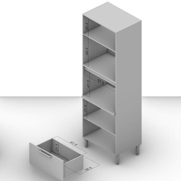 Imagem de Torre Canelone 70cm com 2 Portas Basculantes e 1 Gaveta Politorno