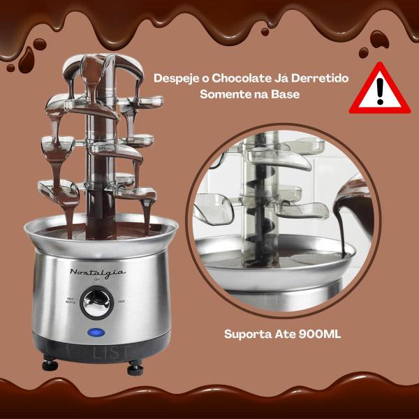 Imagem de Torre Cascata De Chocolate E Molhos 4 Andares 127v Inox