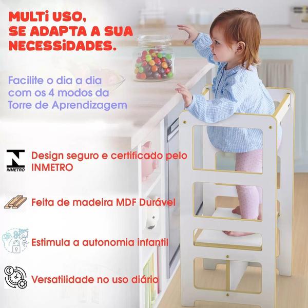 Imagem de Torre De Aprendizagem Montessoriana 4 Em 1 Madeira 1+