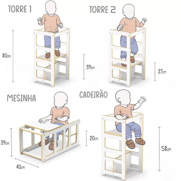 Imagem de Torre De Aprendizagem Montessoriana 4 Em 1 Madeira 1+