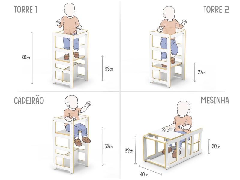 Imagem de Torre de Aprendizagem Montessoriana 4 funções em MDF Junges