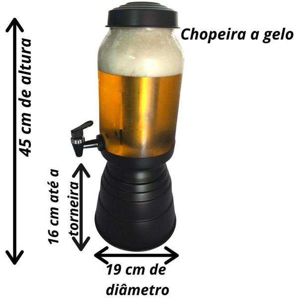 Imagem de Torre De Cerveja A Gelo Chopeira Cervejeira Despenser Gelo - Mdm Artesanato