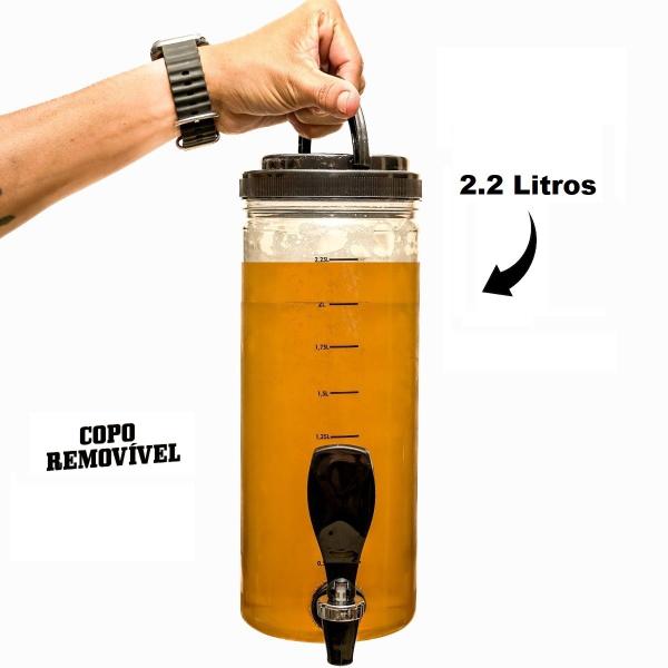 Imagem de Torre De Chopp Beer 2.2L Copo Giratório Com 3 Tubo Gelante Base De Alumínio