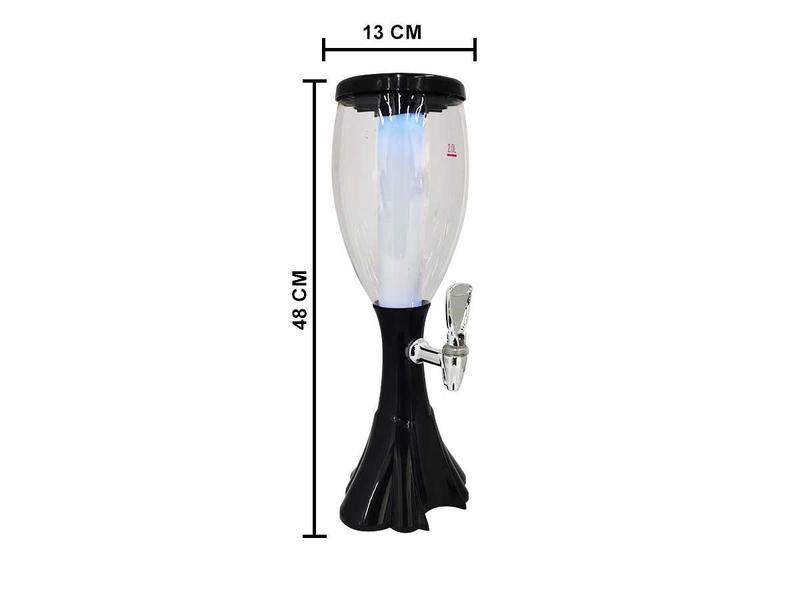 Torre de Chopp Cervejeira Chopeira Com Porta Gelo C/ Led RGB 2 Litros Torneira Alavanca Utensilio Para Bar Adega - Negócio de Gênio Imagem de Torre de Chopp Cervejeira Chopeira Com Porta Gelo C/ Led RGB 2 Litros Torneira Alavanca Utensilio Para Bar Adega