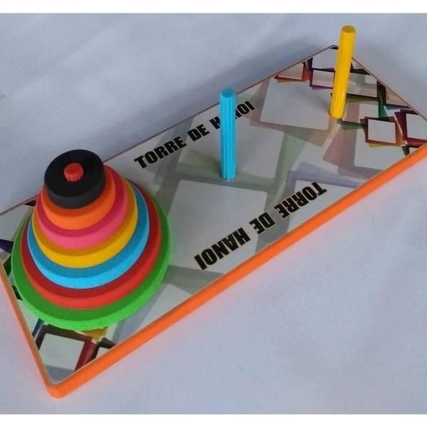 Torre de Hanói Brinquedo Educativo de Madeira 20x10x8 cm - Brinque E Leia Imagem de Torre de Hanói Brinquedo Educativo de Madeira 20x10x8 cm