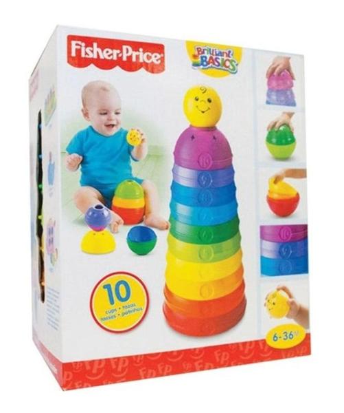 Imagem de Torre de Potinhos Coloridos Didático Infantil - Fisher-Price