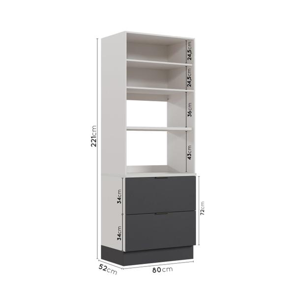 Torre Quente 2 Nichos Forno e Microondas com Rodapé Puxador 150cm Ipanema Cabecasa Madeiramadeira Imagem de Torre Quente 2 Nichos Forno e Microondas com Rodapé Puxador 150cm Ipanema Cabecasa Madeiramadeira
