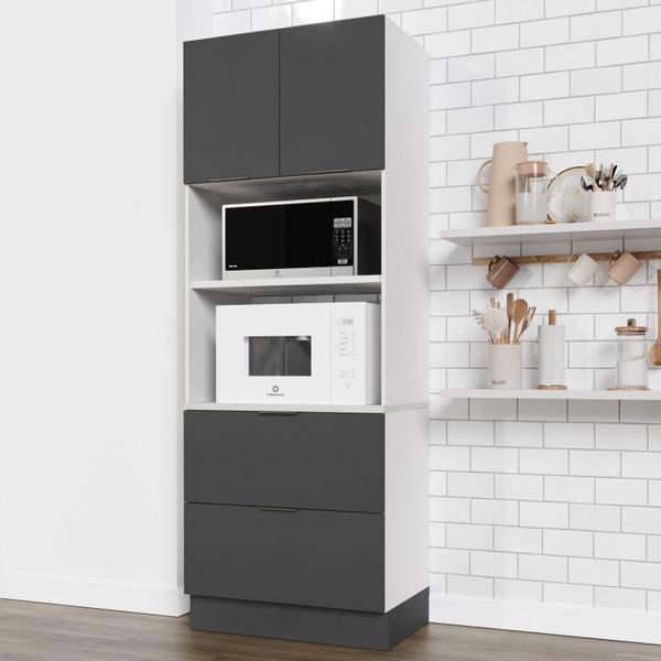 Torre Quente 2 Nichos Forno e Microondas com Rodapé Puxador 150cm Ipanema Cabecasa Madeiramadeira Imagem de Torre Quente 2 Nichos Forno e Microondas com Rodapé Puxador 150cm Ipanema Cabecasa Madeiramadeira