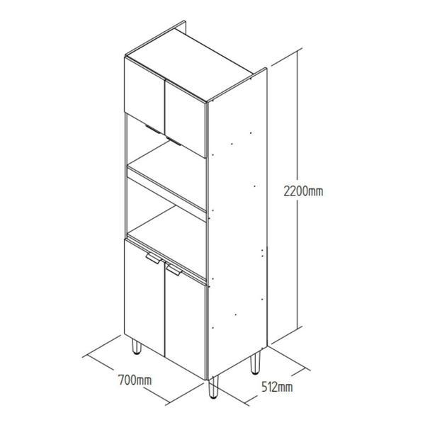 Imagem de Torre Quente 4 Portas 2 Prateleiras 100% MDF Wood/Malbec - Decibal