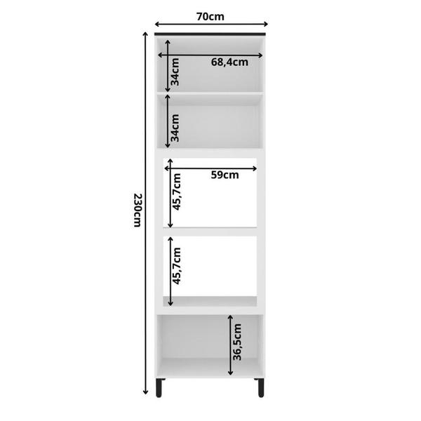 Imagem de Torre Quente 70cm 2 Portas 1 Gaveta Cozinha Flórida