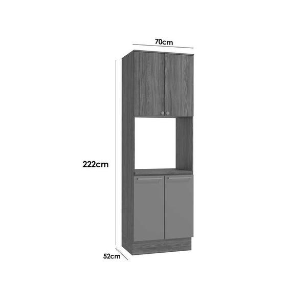 Imagem de Torre Quente de Cozinha Paneleiro Botanic M630 1 Forno 4 Portas 70cm Nogueira/Fendi - Kappesberg