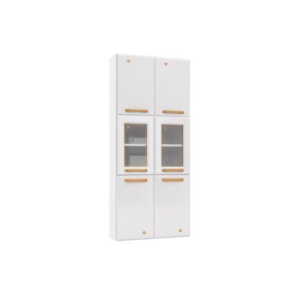 Torre Quente de Cozinha Paneleiro Diamante Aço 6 Portas c/2Vidro 70cm Branco - Telasul Imagem de Torre Quente de Cozinha Paneleiro Diamante Aço 6 Portas c/2Vidro 70cm Branco - Telasul