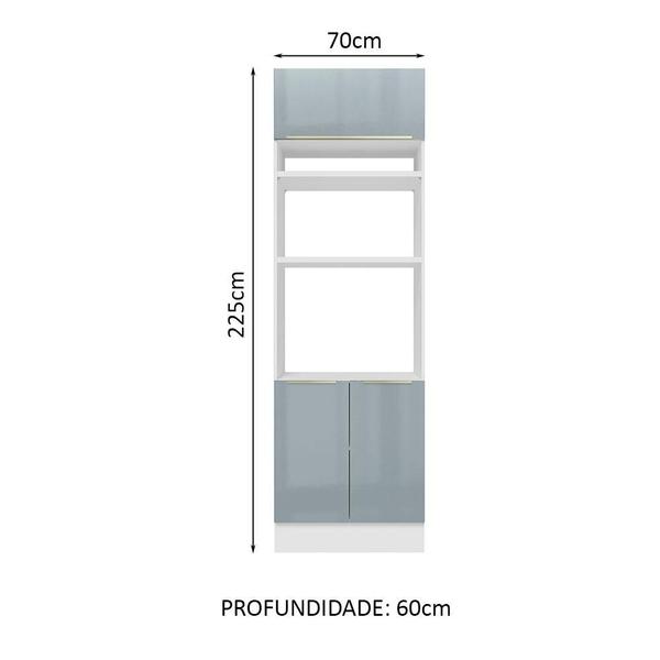 Imagem de Torre Quente Madesa Lux 70 cm 3 Portas - Branco/Cinza