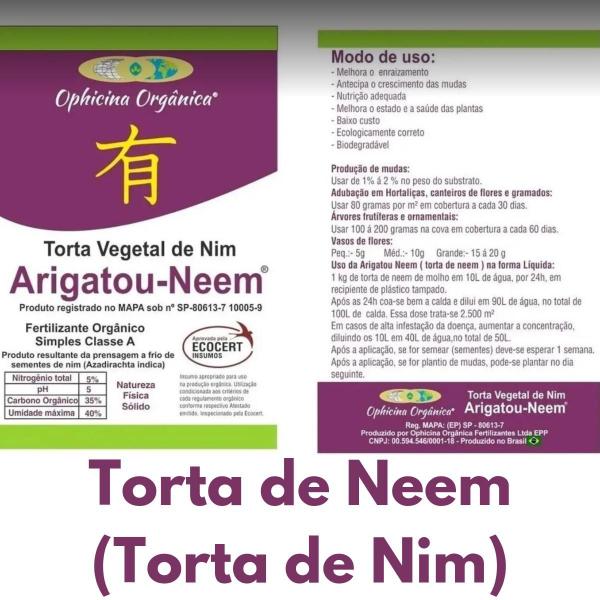 Imagem de Torta de Neem 4 kg Torta de Nim Adubo previne cochonilha raiz nematoide Arigatou-Neem adudo orgânico