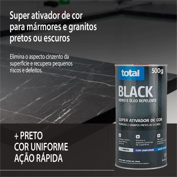 Imagem de Total Black Bellinzoni 500ml  900ml Ativador De Cor Nero Marquina Óleo + Cor marmore e granito cera