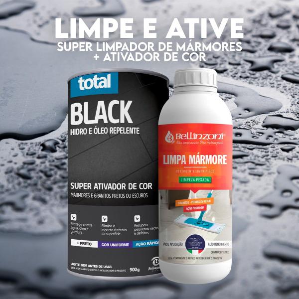 Imagem de Total Black Bellinzoni 500ml  900ml Ativador De Cor Nero Marquina Óleo + Cor marmore e granito cera