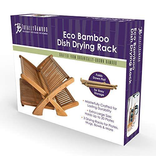 Imagem de Totalmente bambu eco dobrável prato de bambu rack de secagem