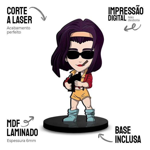 Totem Médio Boneco Cowboy Bebop Faye Valentine 14cm + Base - ShopC Imagem de Totem Médio Boneco Cowboy Bebop Faye Valentine 14cm + Base
