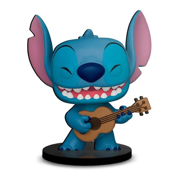 Imagem de Totem Médio Boneco Lilo & Stitch com Ukelele 14cm + Base