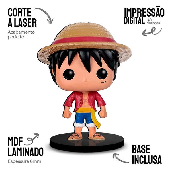 Imagem de Totem Médio Boneco One Piece - Monkey D. Luffy 14cm + Base