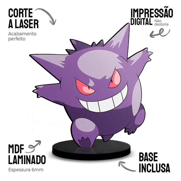 Imagem de Totem Médio Boneco Pokémon Gengar 14cm + Base