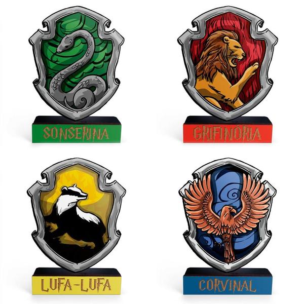 Totem Médio Casas Hogwarts Harry Potter 14cm + Base - ShopC Imagem de Totem Médio Casas Hogwarts Harry Potter 14cm + Base