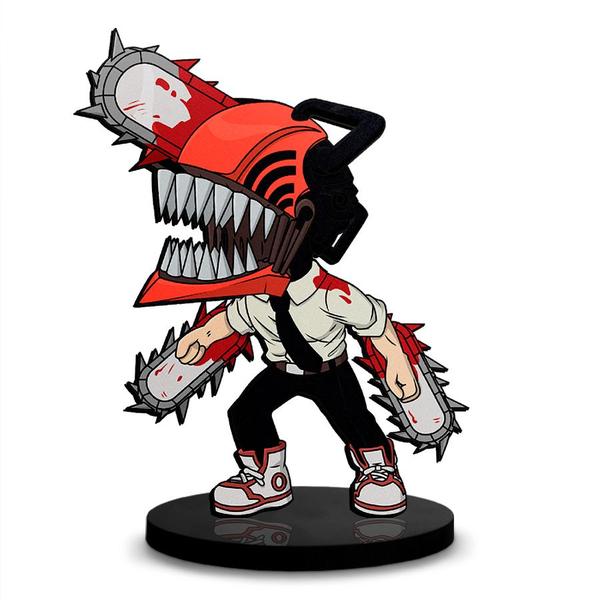 Totem Médio Chainsaw Man 14cm + Base - ShopC Imagem de Totem Médio Chainsaw Man 14cm + Base