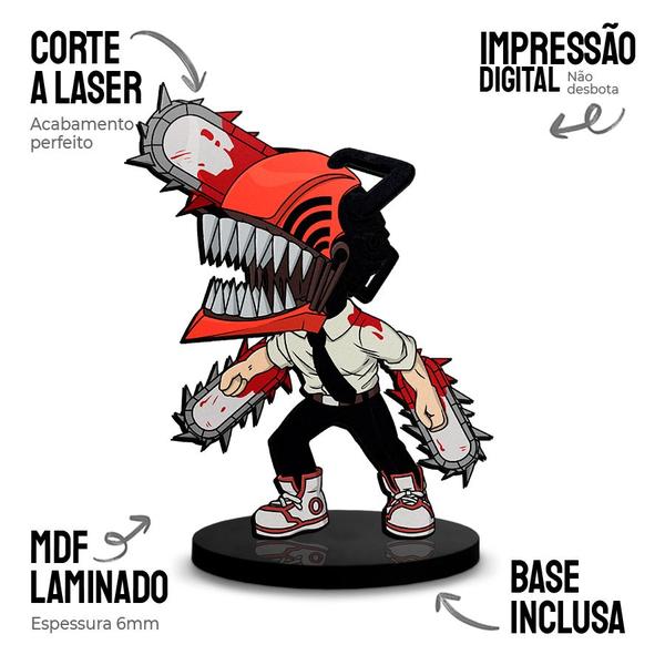 Totem Médio Chainsaw Man 14cm + Base - ShopC Imagem de Totem Médio Chainsaw Man 14cm + Base