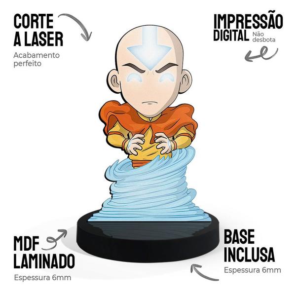 Imagem de Totem Pequeno Boneco Avatar Aang 7cm + Base