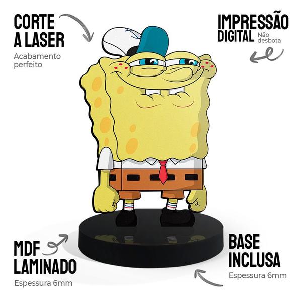 Imagem de Totem Pequeno Boneco Bob Esponja 7cm + Base