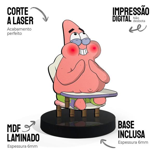 Imagem de Totem Pequeno Boneco Bob Esponja Patrick Estrela 7cm + Base